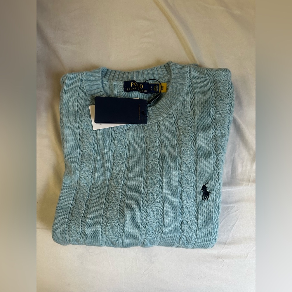 Polo Ralph Lauren Light Blue Cable Knit Sweater